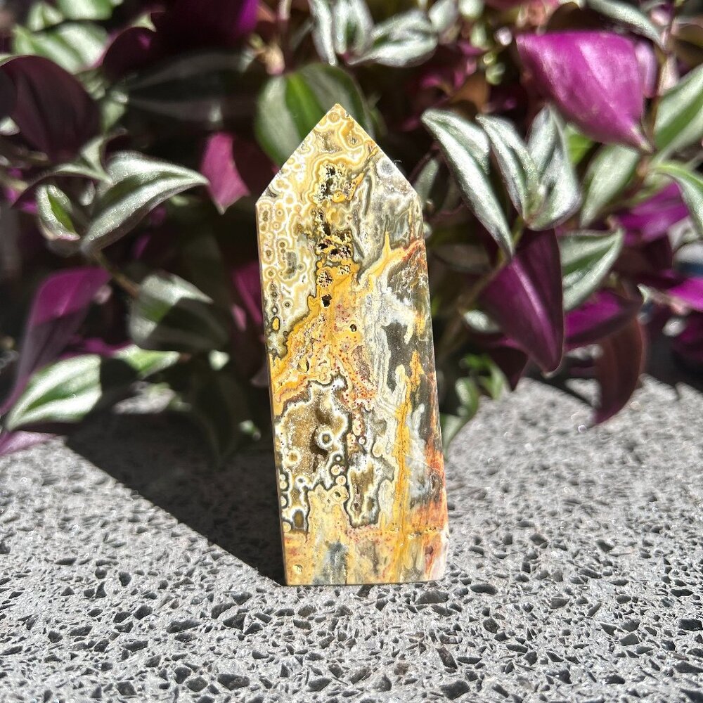 Yellow Orbicular Sea Jasper Tower